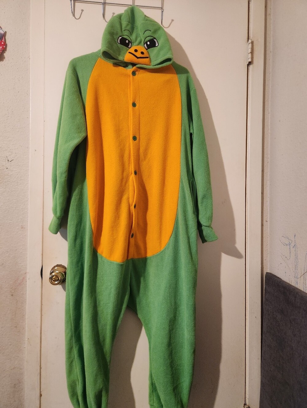 Green and Yellow Adult One-Piece Hooded Animal Onesie Ninja Turtle Custume